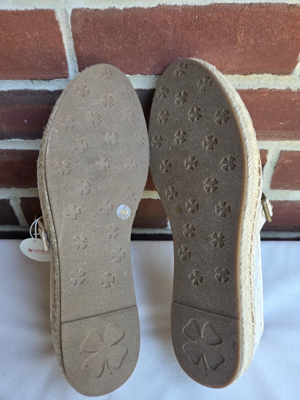 Lucky Brand Odilla Espadrille Mary Jane Lace Flats Tan US 7.5 EU 38